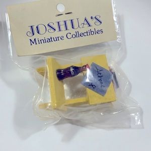 Miniature School Desk Doll House Shadow Box Joshuas NOS #64